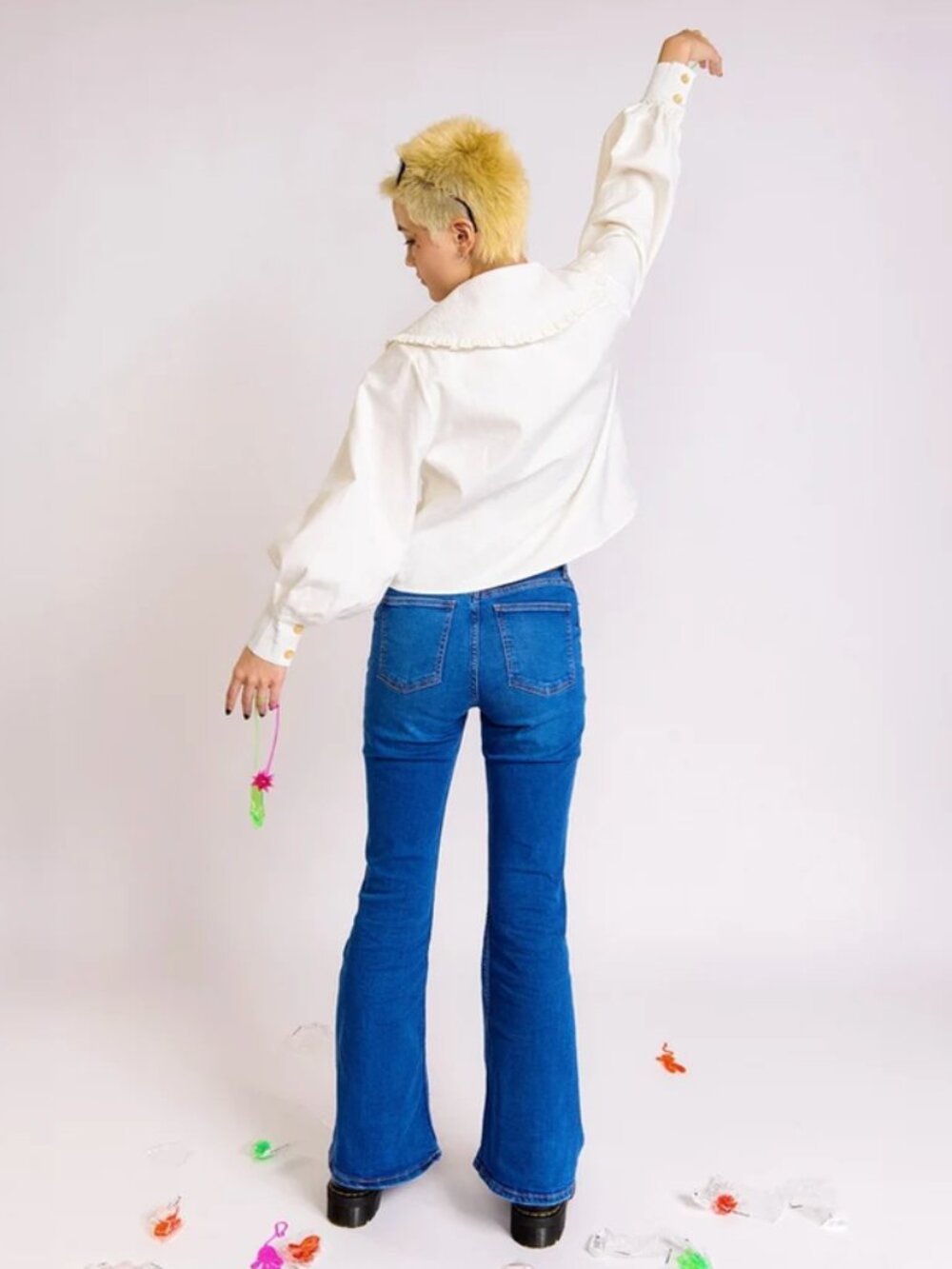 Kina and Tam The Tongue Tied Blouse - White (size S) - Picture 2 of 7